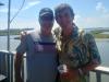 DJ Fast Eddie was on hand once again to host the 40th Annual BJ’s Canoe Race, here w/ owner Billy Carder.